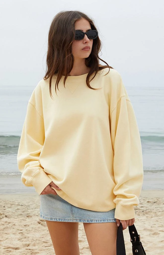 John Galt Yellow Erica Crew Neck Sweatshirt 1