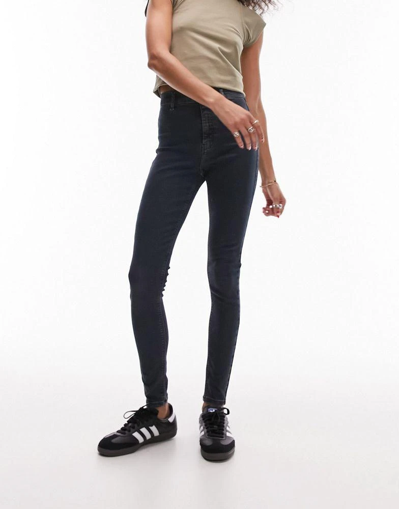 Topshop Topshop high rise Joni jeans in blue black 1