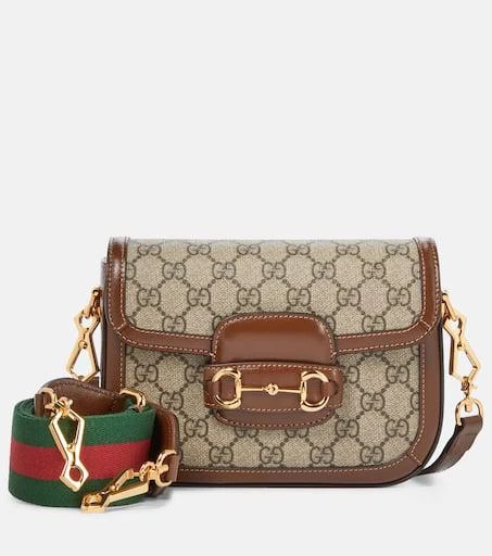 Gucci Gucci Horsebit 1955 Mini leather-trimmed shoulder bag 1