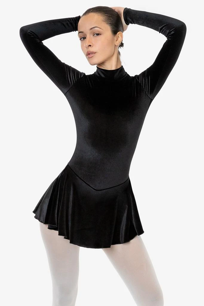 Los Angeles Apparel VVT410 - Velvet Long Sleeve Mockneck Skirted Leotard 8