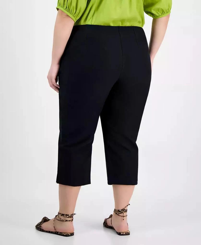 On 34th Trendy Plus Size Solid Stretch Straight-Leg Capris Pants, Exclusively at Macy
s 4