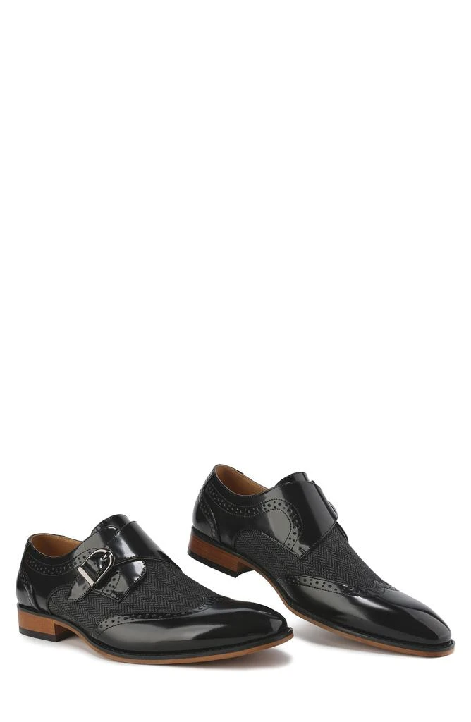 Gino Vitale Monk Strap Herringbone Dress Shoe 5