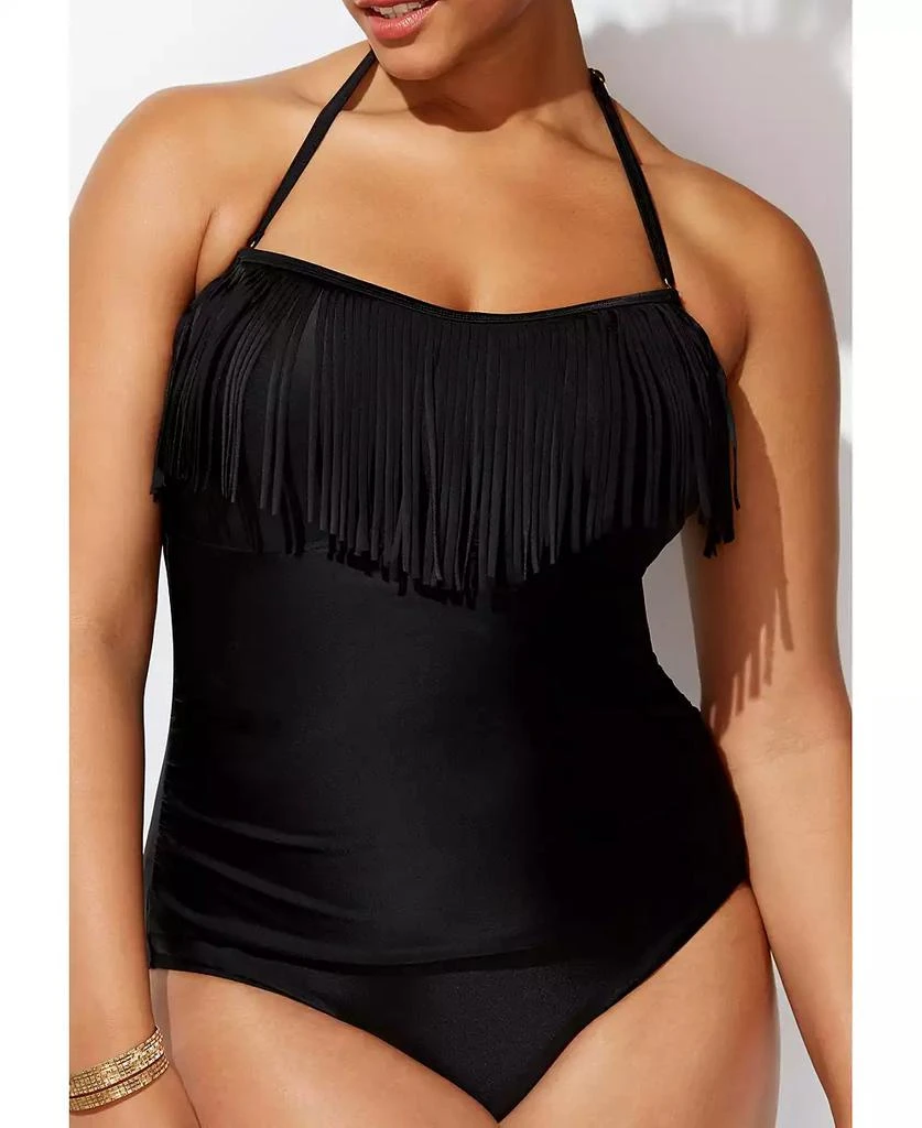 Swimsuits for All Women's Fringe Bandeau One Piece Swimsuit 3
