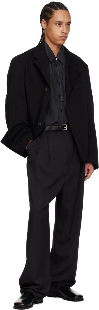 Lemaire Black Single-Breasted Tailored Workwear Blazer 4