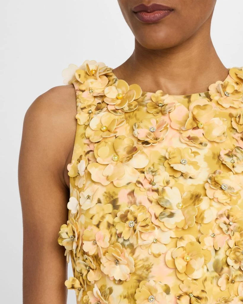 Badgley Mischka Floral-Print Scuba Trumpet Gown 6
