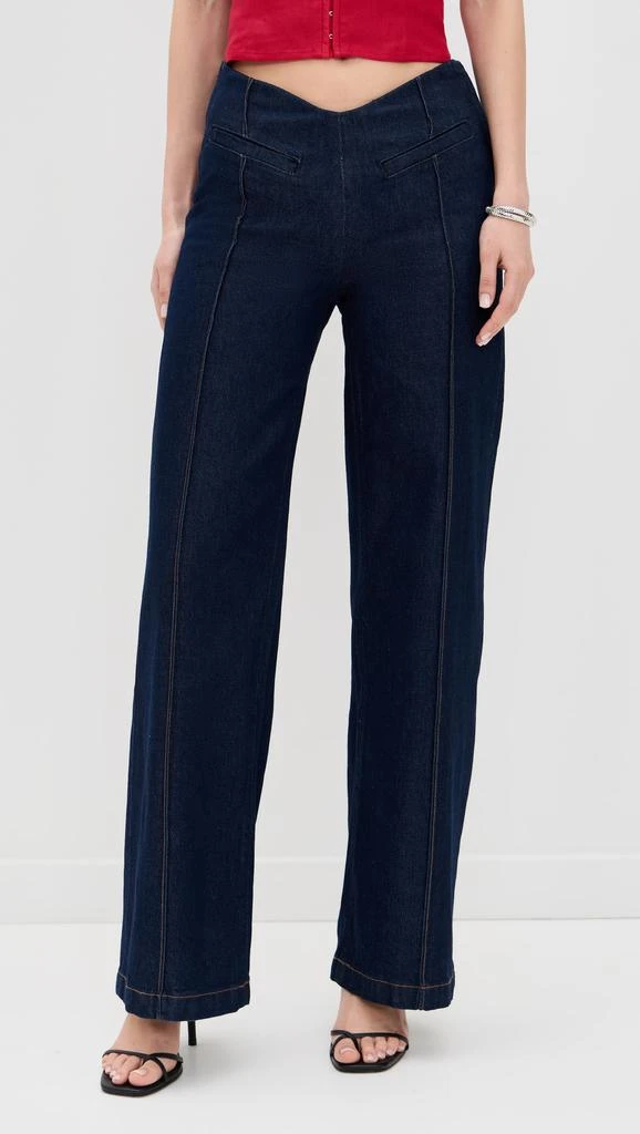 Reformation Arana Stretch Low Rise Wide Leg Trousers 6