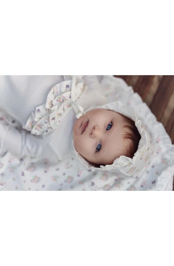 Manière Floral Ruffle Cotton Footie 3