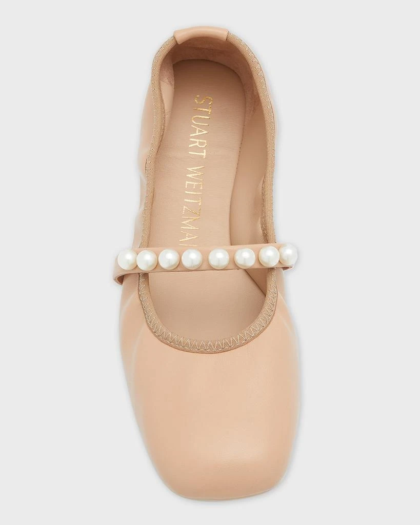 Stuart Weitzman Goldie Pearly Stud Ballerina Flats 5