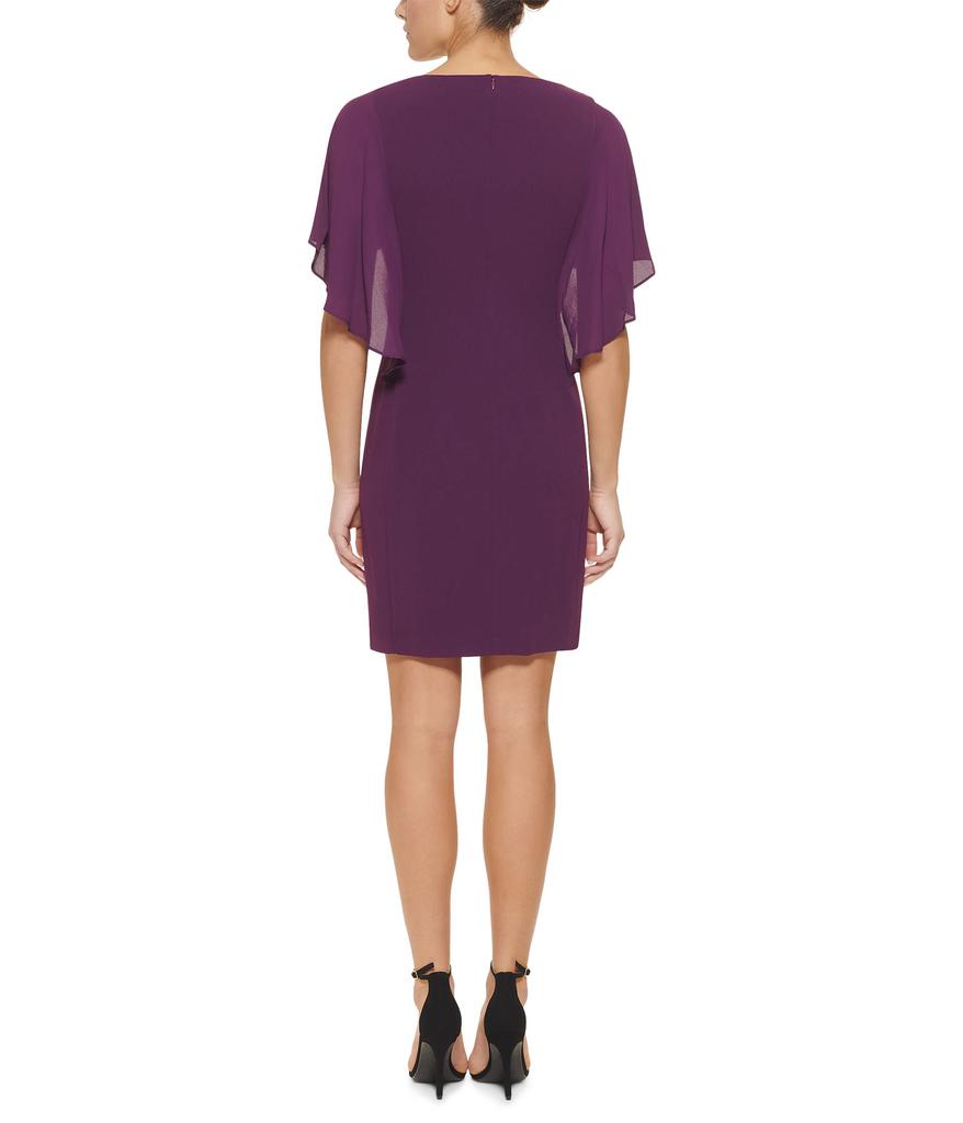 DKNY Chiffon Cape Overlay Dress