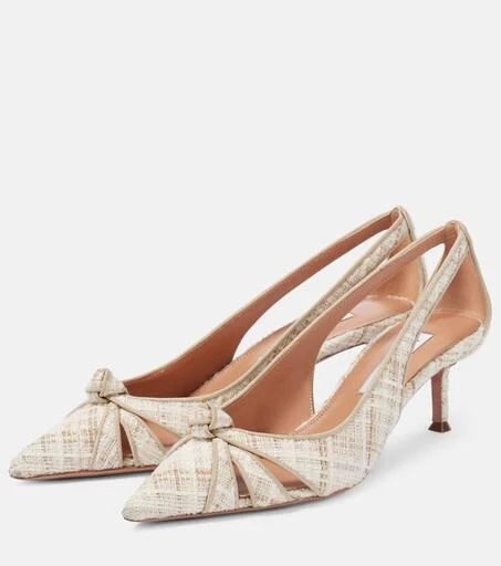 Aquazzura Premiere 50 cutout tweed pumps 4
