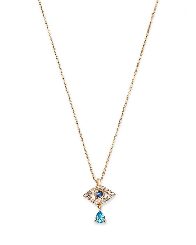 Bloomingdale
s Blue Sapphire, Blue Topaz
Diamond Evil Eye Dangle Pendant Necklace in 14K Yellow Gold, 17" 1