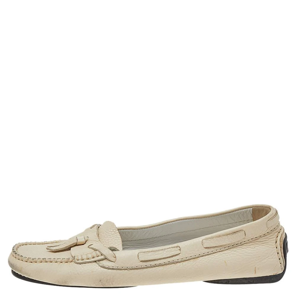 Chanel Chanel Cream Leather Slip on Loafers Size 38.5 2