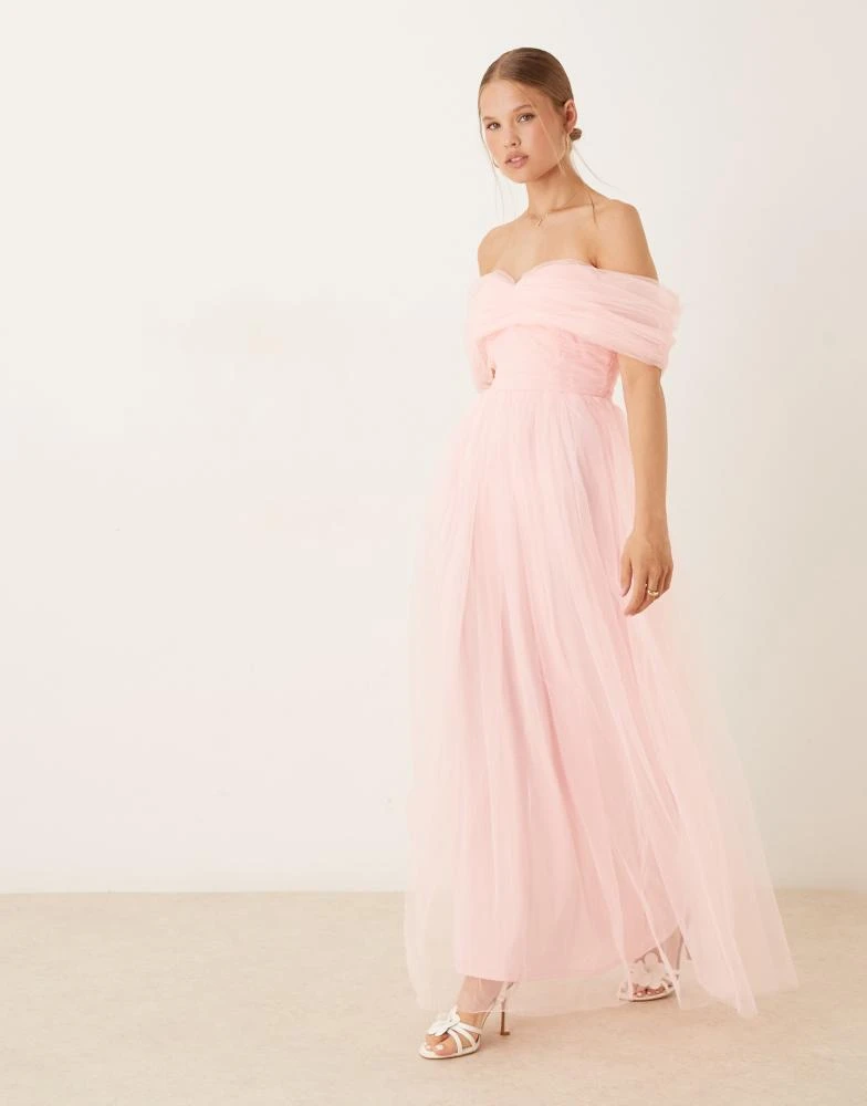 chinese dress ladies Elegant Off Shoulder Tulle Maxi Dress for Women main image 1