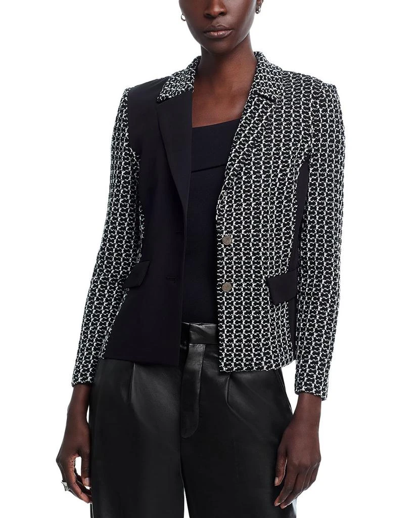 Misook Mixed Media Tweed Knit Blazer 1