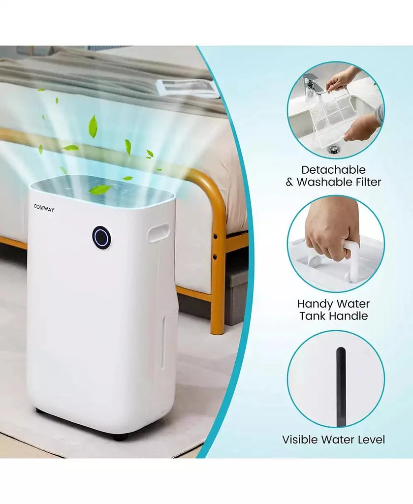 Costway 4500 Sq. Ft Dehumidifier for Home 
Basements, 73-Pint Quiet Dehumidifier with 5 Modes 4