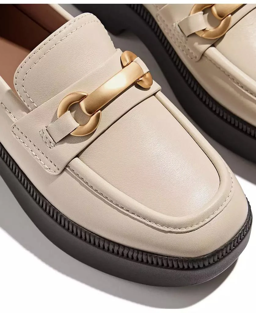 FitFlop Women's F-Luma Chunky Snaffle Leather Demi-Wedge Loafers 5