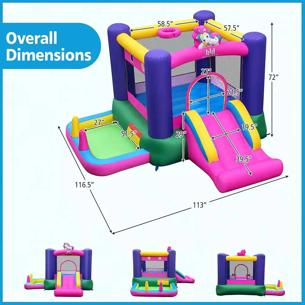 Costway Inflatable Bounce House Kids 6-in-1 Jumping Castle with Slide Ball Pit with 480W Blower 3