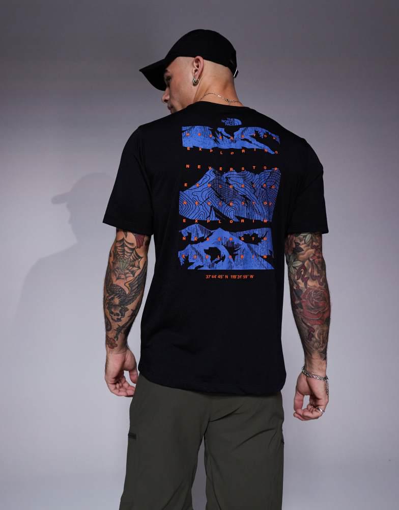 The North Face The North Face Foundation mountain backprint t-shirt in black