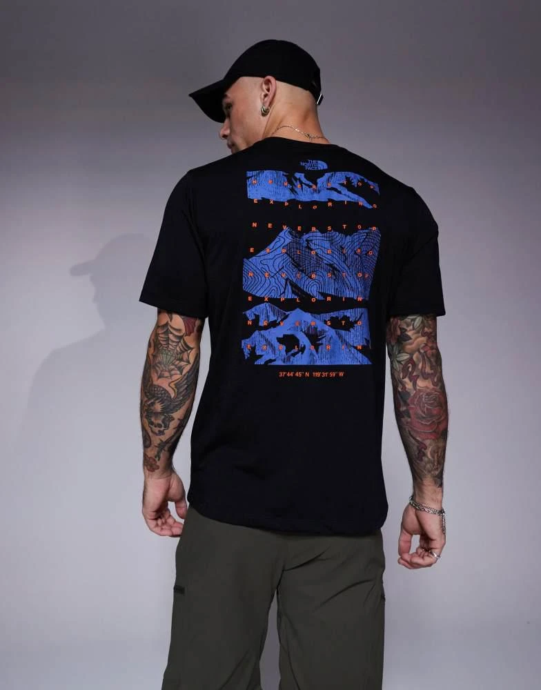 The North Face The North Face Foundation mountain backprint t-shirt in black 1