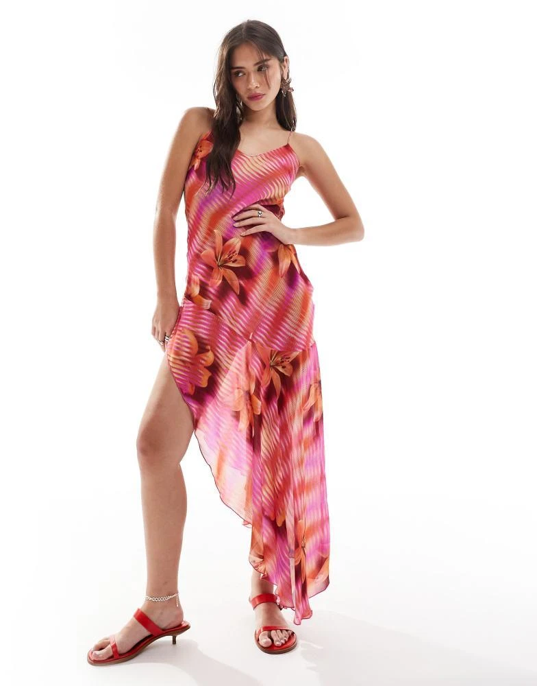 Mango Mango X Siedres flower print midi cami dress in pink 1