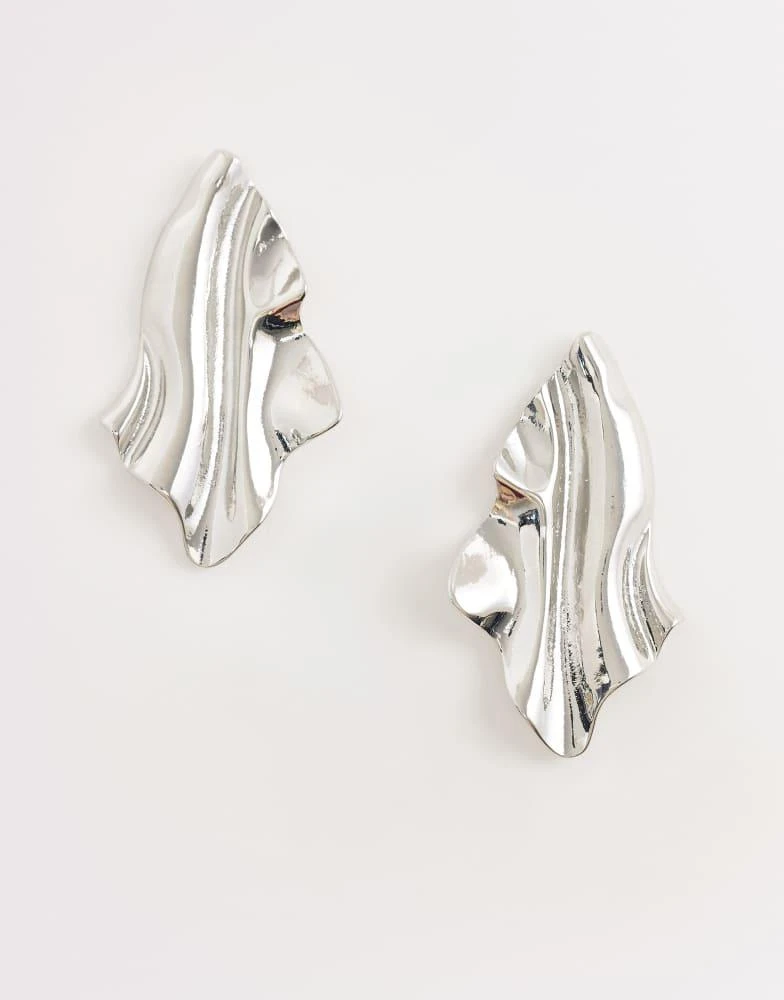 ASOS ASOS DESIGN earrings in natural shape in silver tone