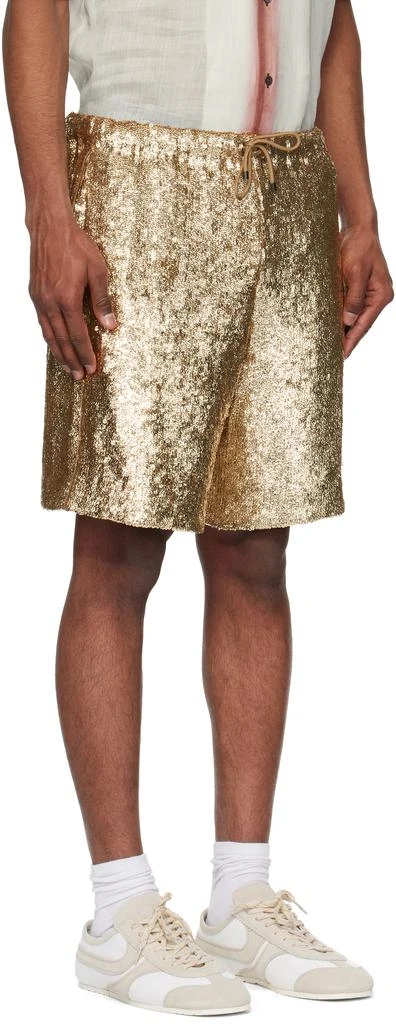 Dries Van Noten Gold Sequinned Shorts 2