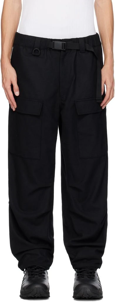 Y-3 Black Flannel Cargo Pants 1