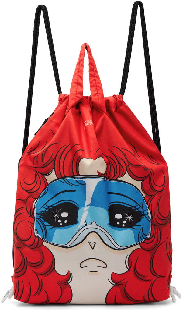 pushBUTTON SSENSE Exclusive Red Goggles Girl Backpack