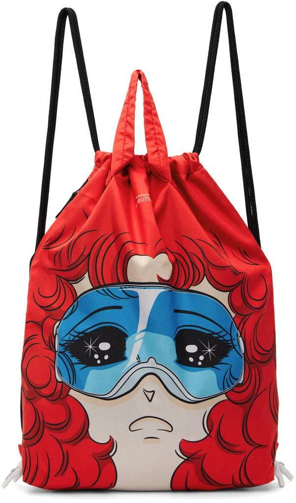 pushBUTTON SSENSE Exclusive Red Goggles Girl Backpack 1
