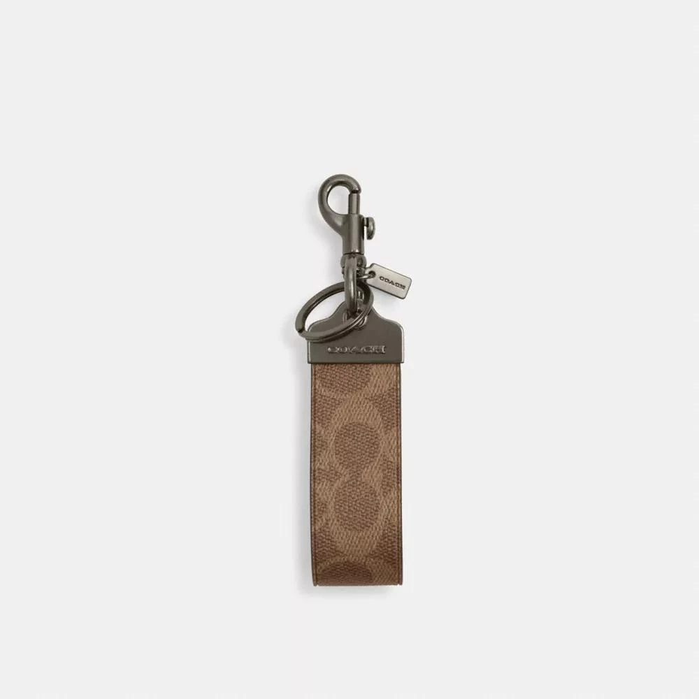 Coach Loop Key Fob In Signature Canvas 1
