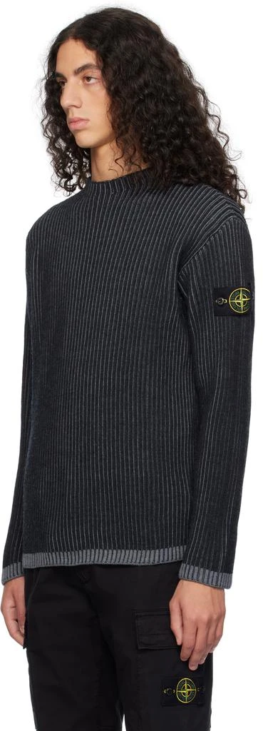 Stone Island Gray 532C1 Vanisé Full Rib RWS Wool Sweater 4