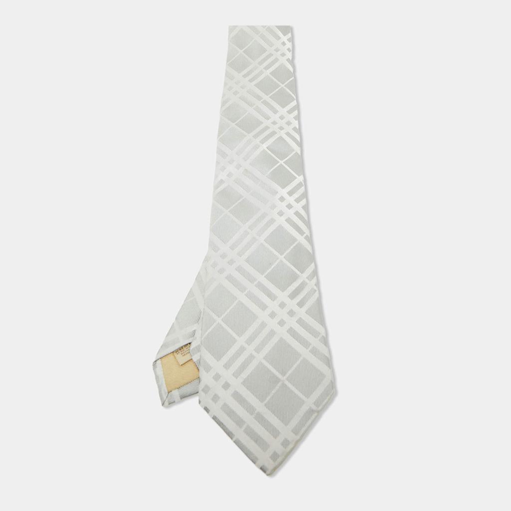 Burberry Burberry Grey Checked Silk Tie
