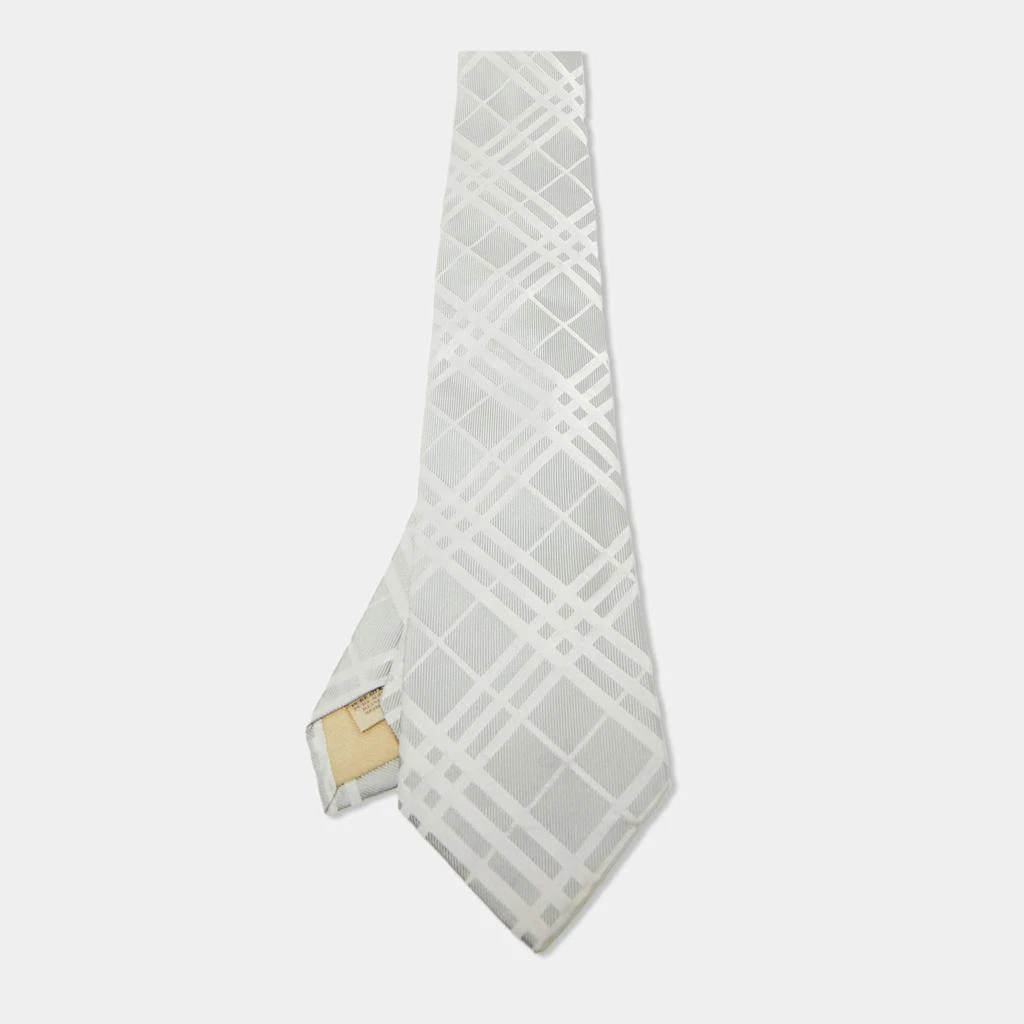 Burberry Burberry Grey Checked Silk Tie 1