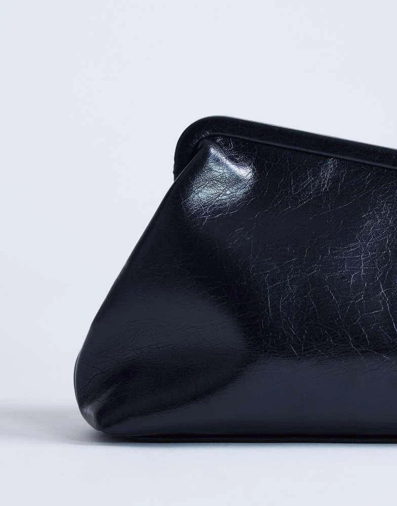 Topshop Topshop Anna angular clutch bag in black 3