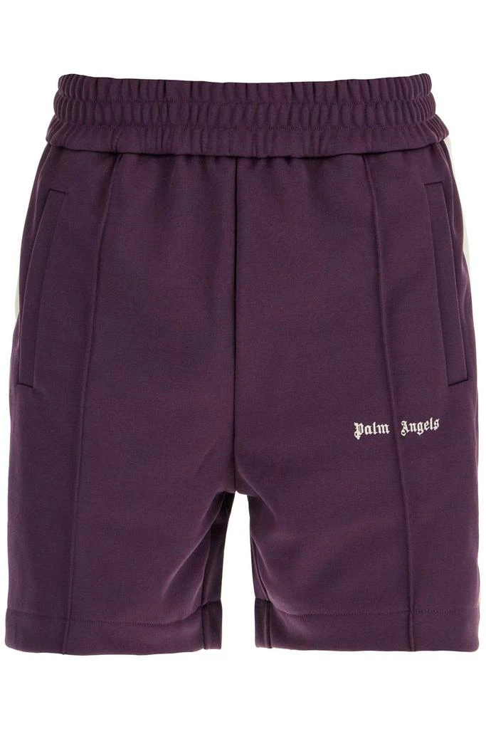 PALM ANGELS DARK PURPLE TRASH SHORT PANTS 1