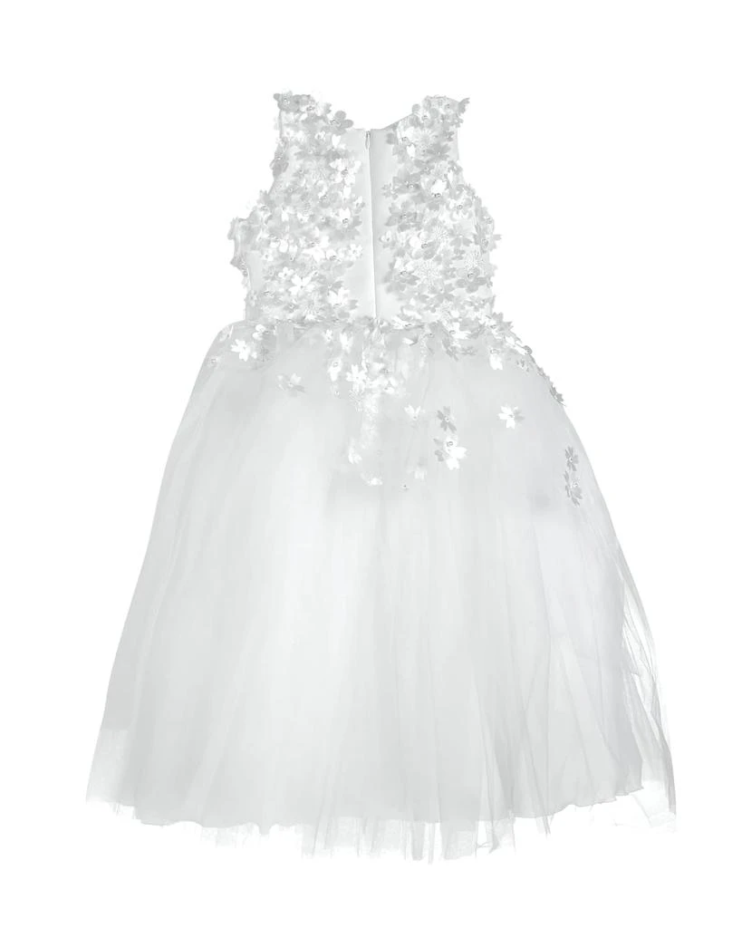 White Label by Zoe Girl's Lauren 3D Flower Embellished Tulle Dress, Size 2-12 3