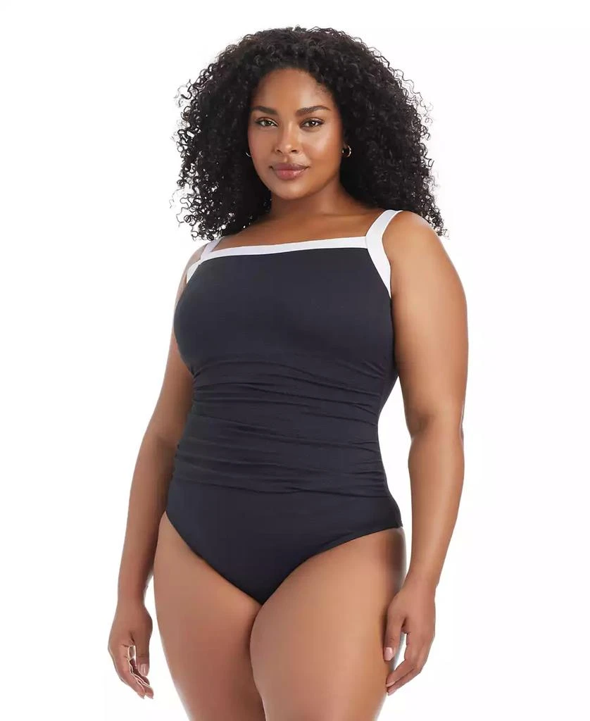Bleu Rod Beattie Plus Size Square Neck One-Piece Swimsuit