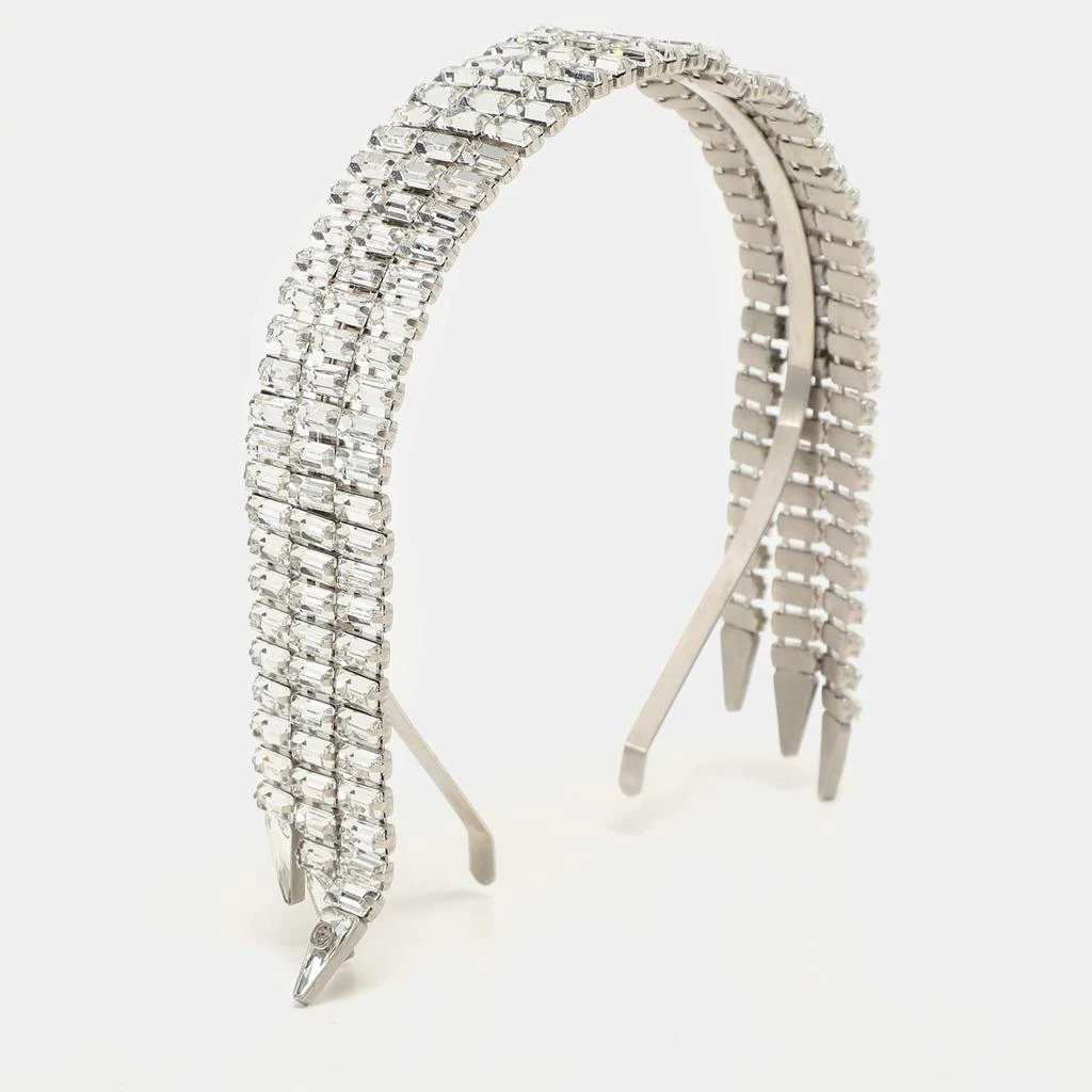 Gucci Gucci Silver Tone Metal and Crystal Embellishment Headband 1