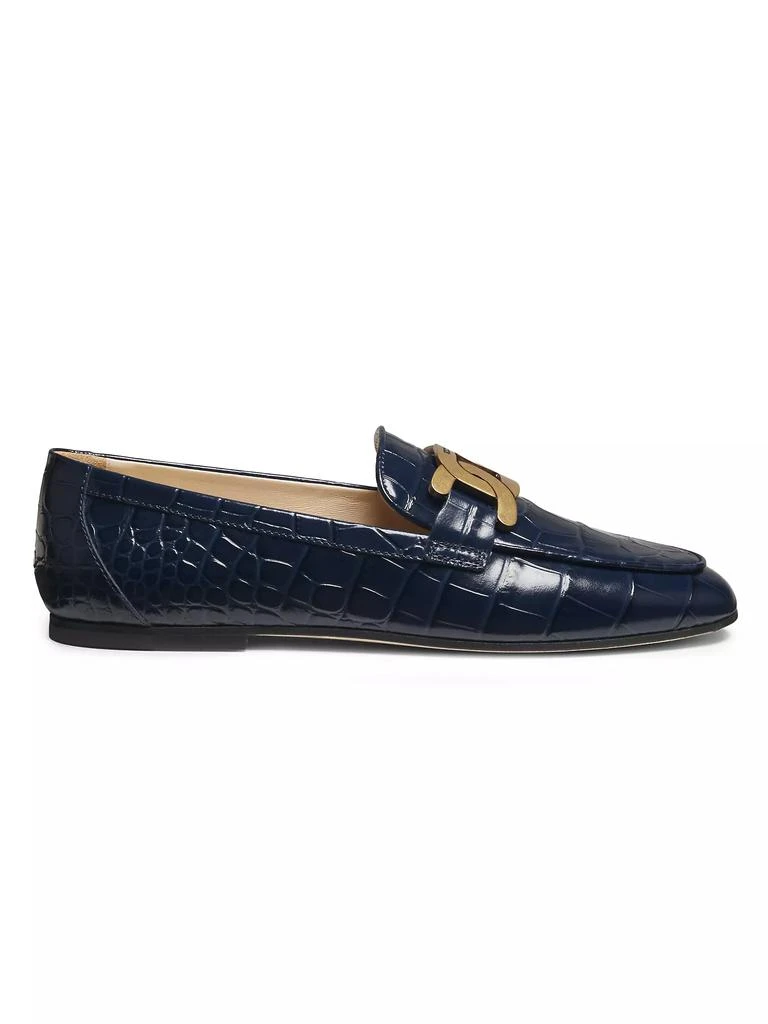 Tod's Croc-Embossed Leather Loafers 1