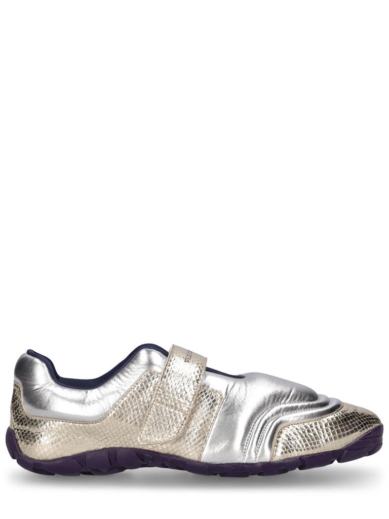 WALES BONNER Printed Croco Metallic Leather Sneakers