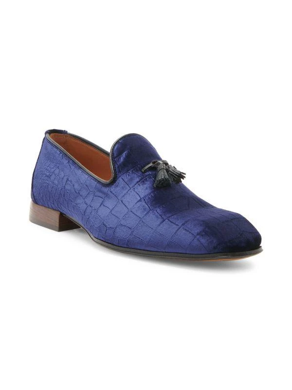 Tom Ford Bailey Crocodile-Embossed Velvet Loafers 2