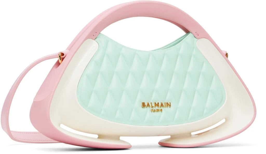 Balmain Pink 
White Two-Tone Quilted Small Jolie Madame Bag 2