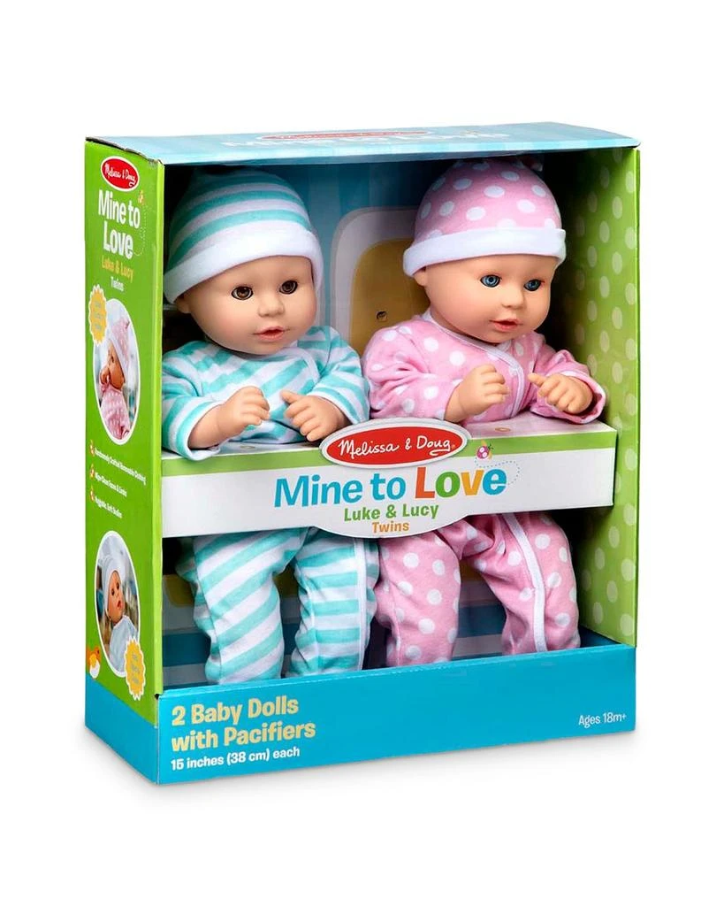 Melissa & Doug Mine to Love Twins Luke & Lucy Dolls - Ages 18 Months+ 2