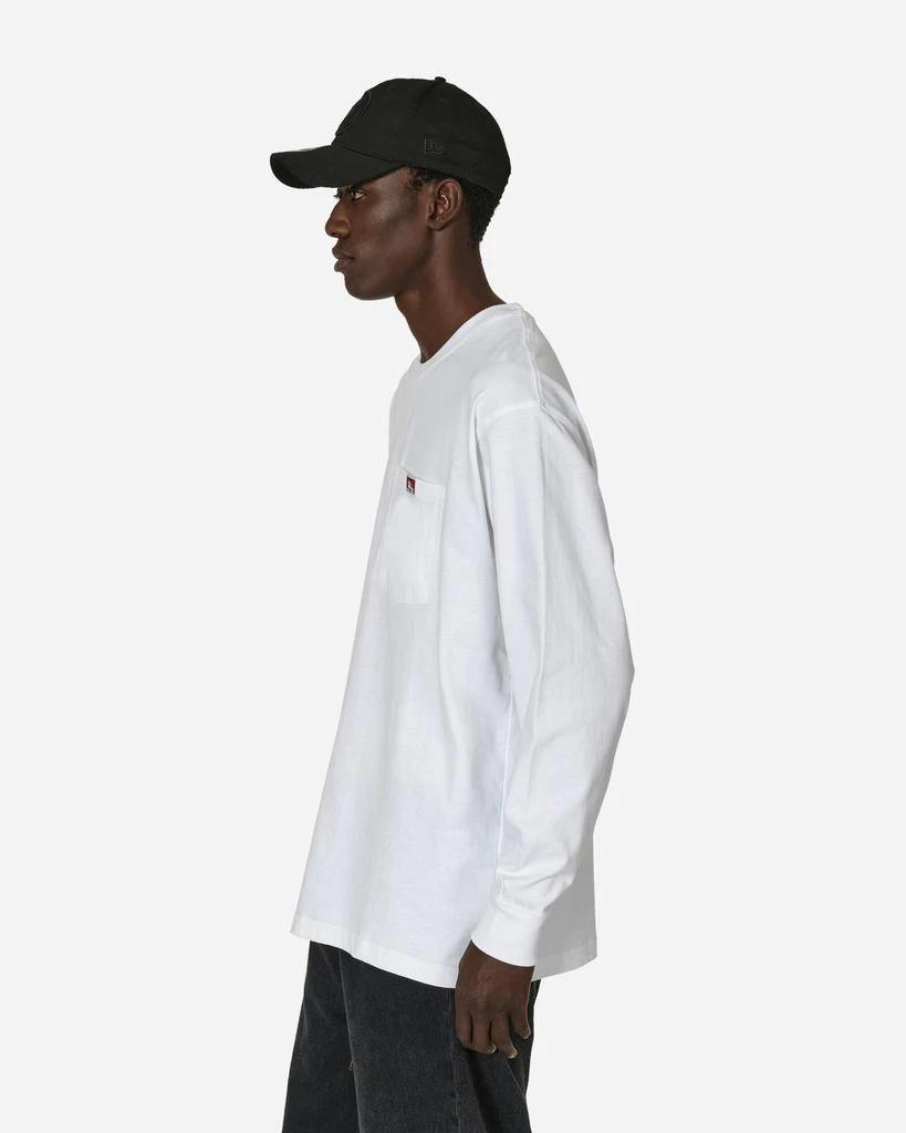 BEN DAVIS Heavy Duty Classic Label Pocket Longsleeve T-Shirt White 2