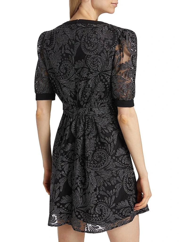 Saloni Jamie Paisley Tulle Minidress 5