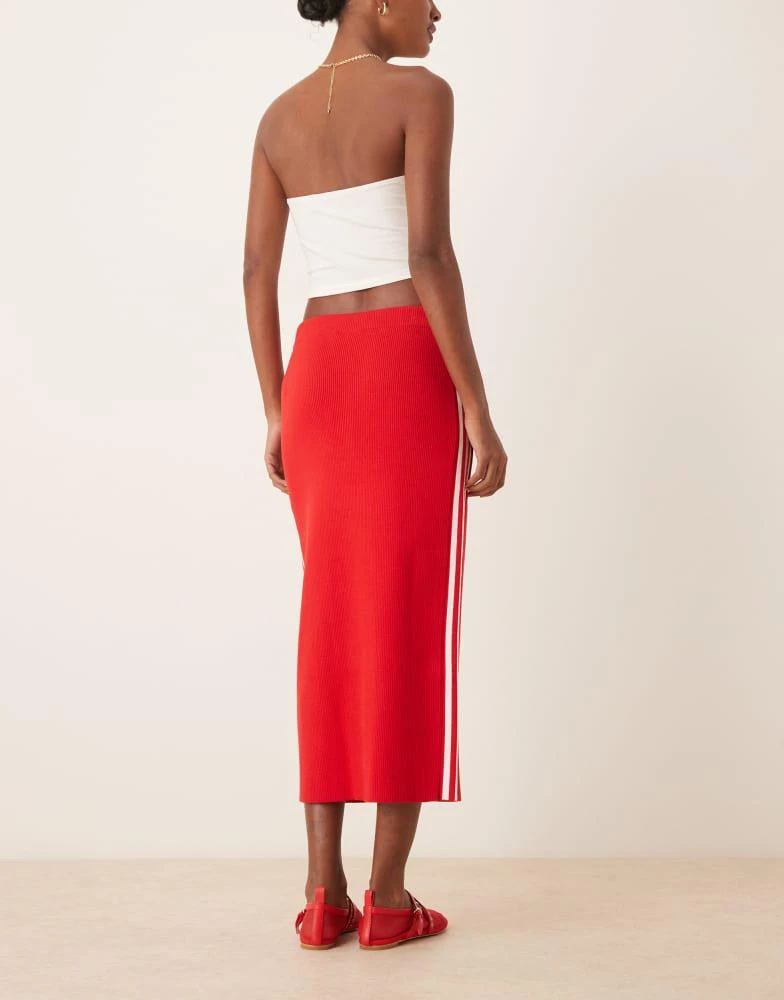 Adidas adidas Originals Adicolor 3-stripes knitted skirt in red 3