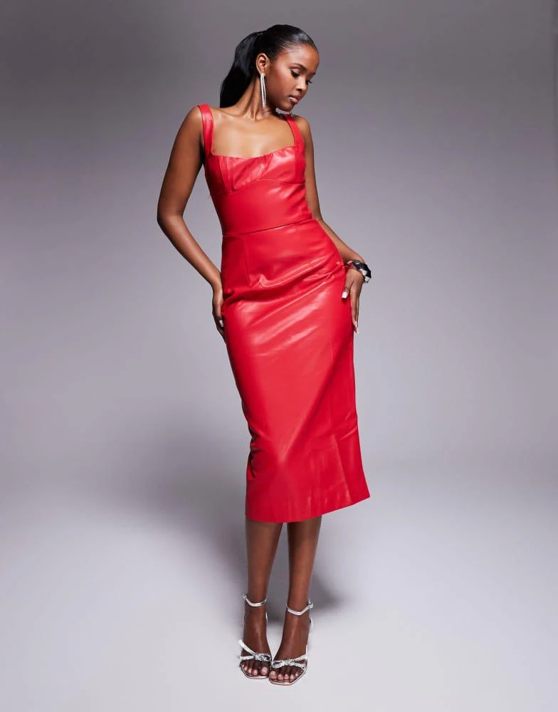 knee length dresses for ladies Plunging V-Neck Long Sleeve Sequin Bodycon Midi Dress GM01075 main image 1