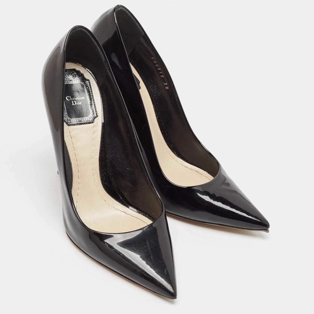 Dior Dior Black Patent Leather Optique Wedge Pumps Size 38 4