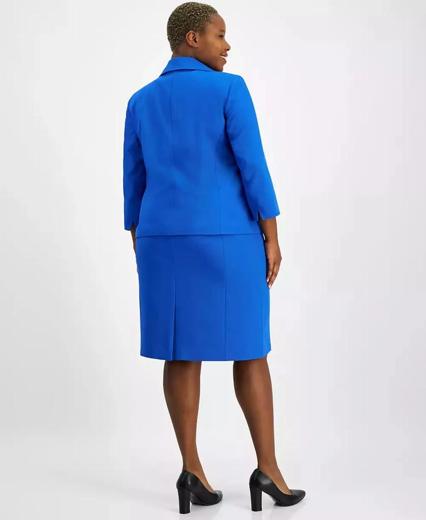 Le Suit Plus Size Button-Front Boxy Jacket 
Sheath Dress Set 2