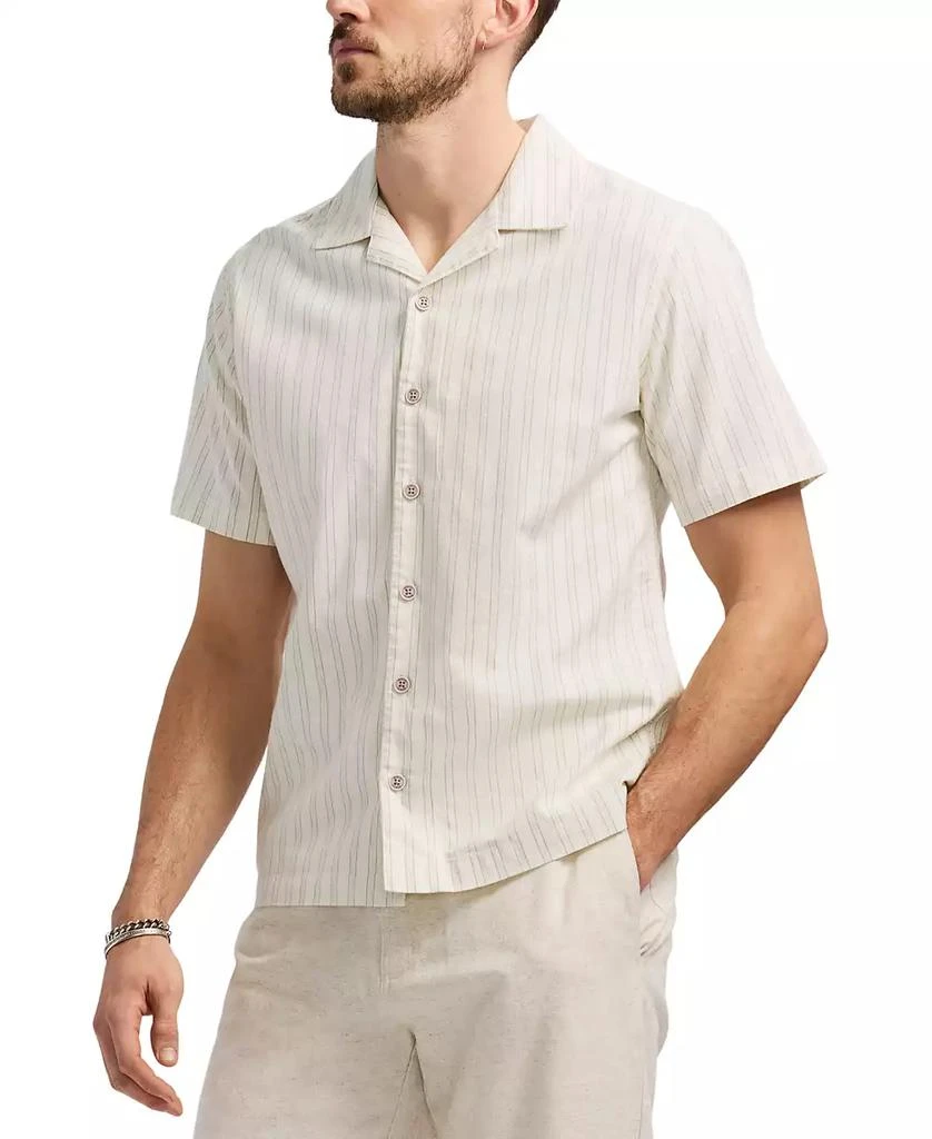 BUFFALO David Bitton Men's Salaman Short Sleeve Striped Button-Front Camp Shirt 3